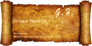 Grega Henrik névjegykártya